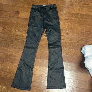 Flared leather pants